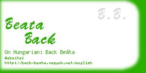 beata back business card