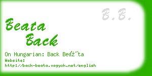 beata back business card